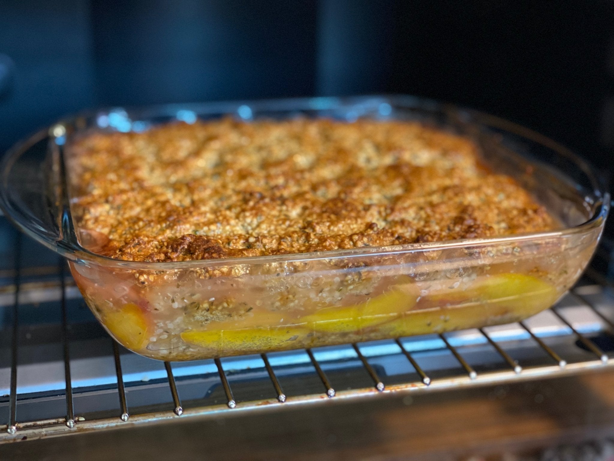 fresh peach crumble