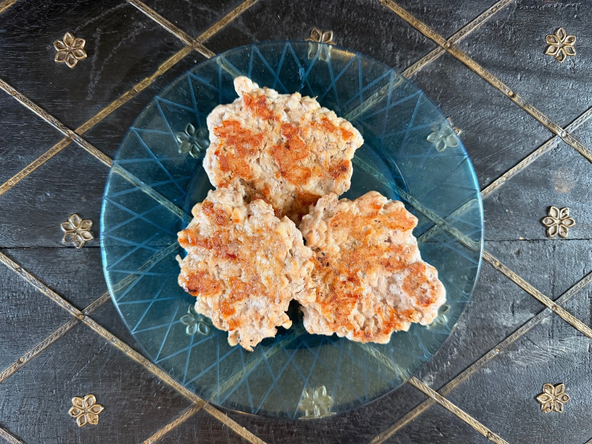 blackened chicken burger or snack patties