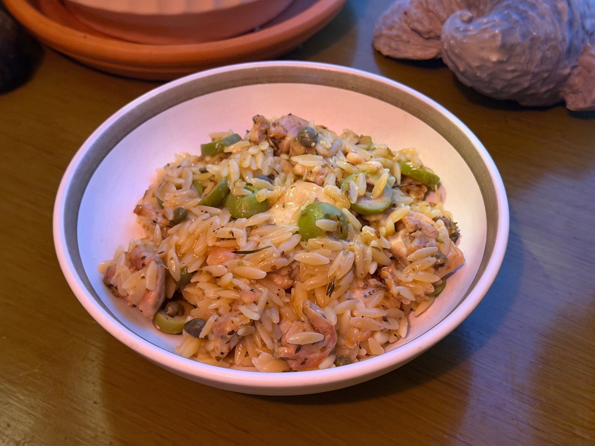 chicken piccata and orzo (1-pot meal)