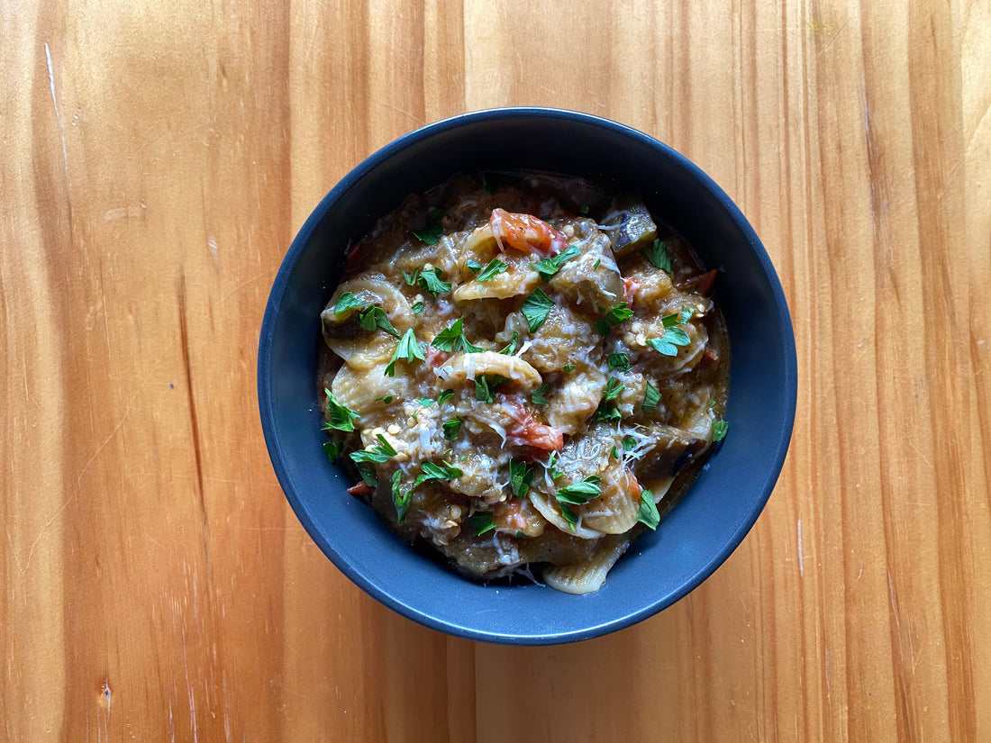 eggplant parmesan 1-pot pasta