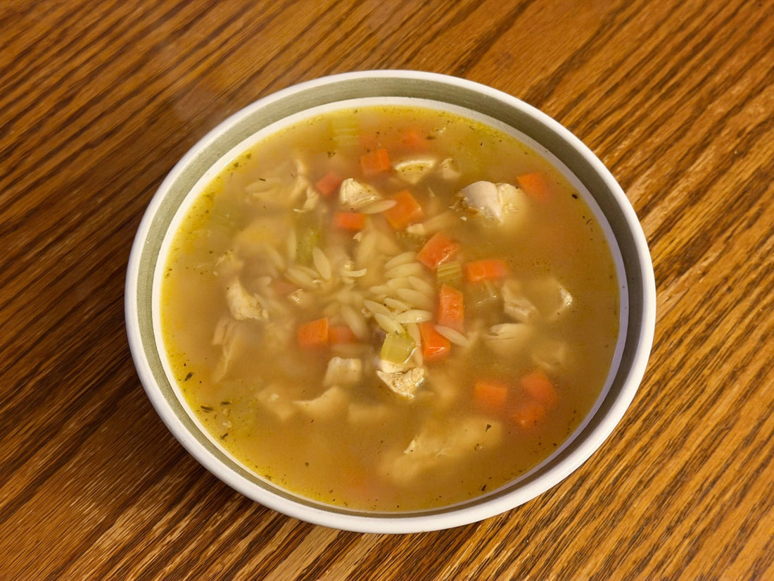 45-minute chicken and orzo soup