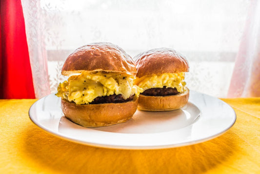 breakfast sandwich – sausage, egg, and cheese