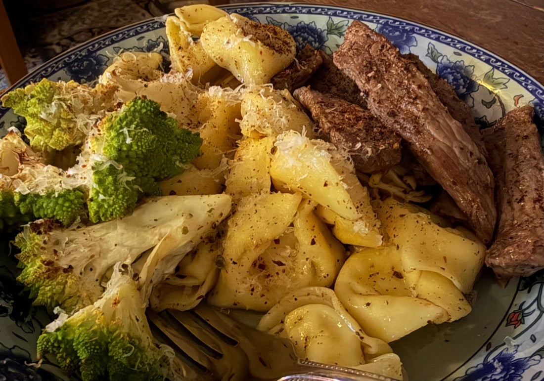 butter noodles with sugo and parmesan