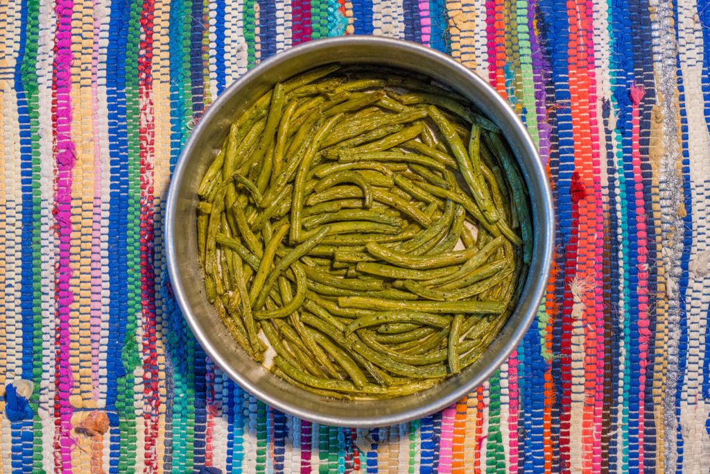 green beans, roasted