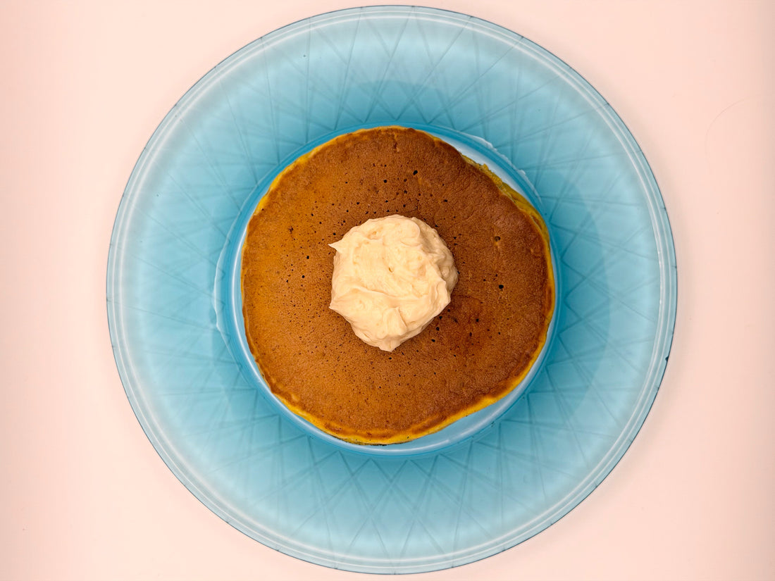 pumpkin chia pancakes with maple butter