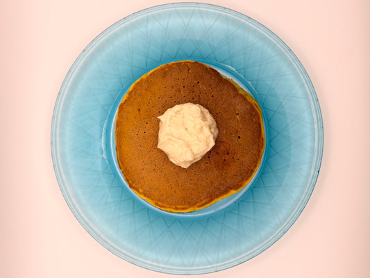 pumpkin chia pancakes with maple butter