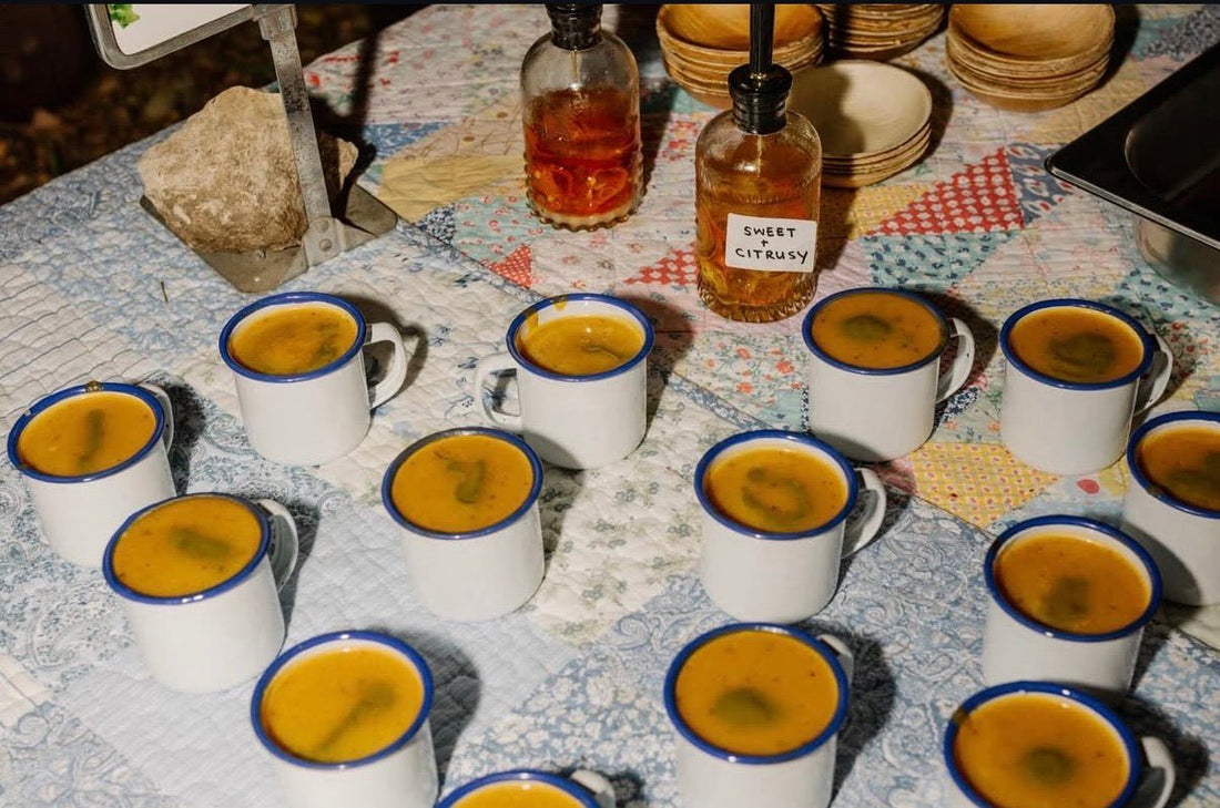 savory winter squash soup with poblano crema