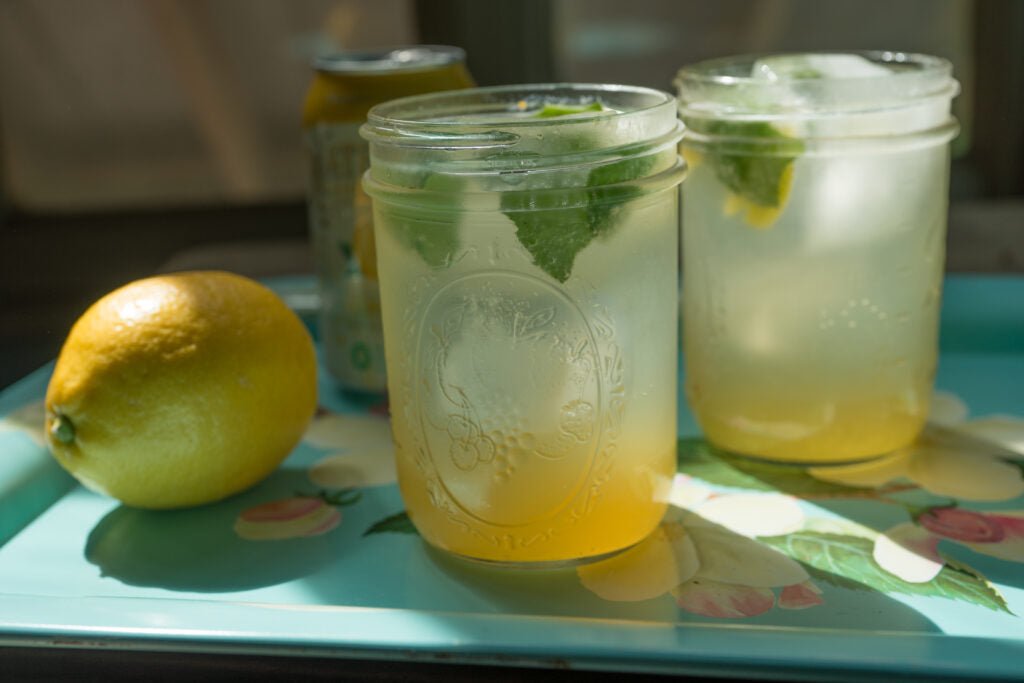 sparking spiked lemonade