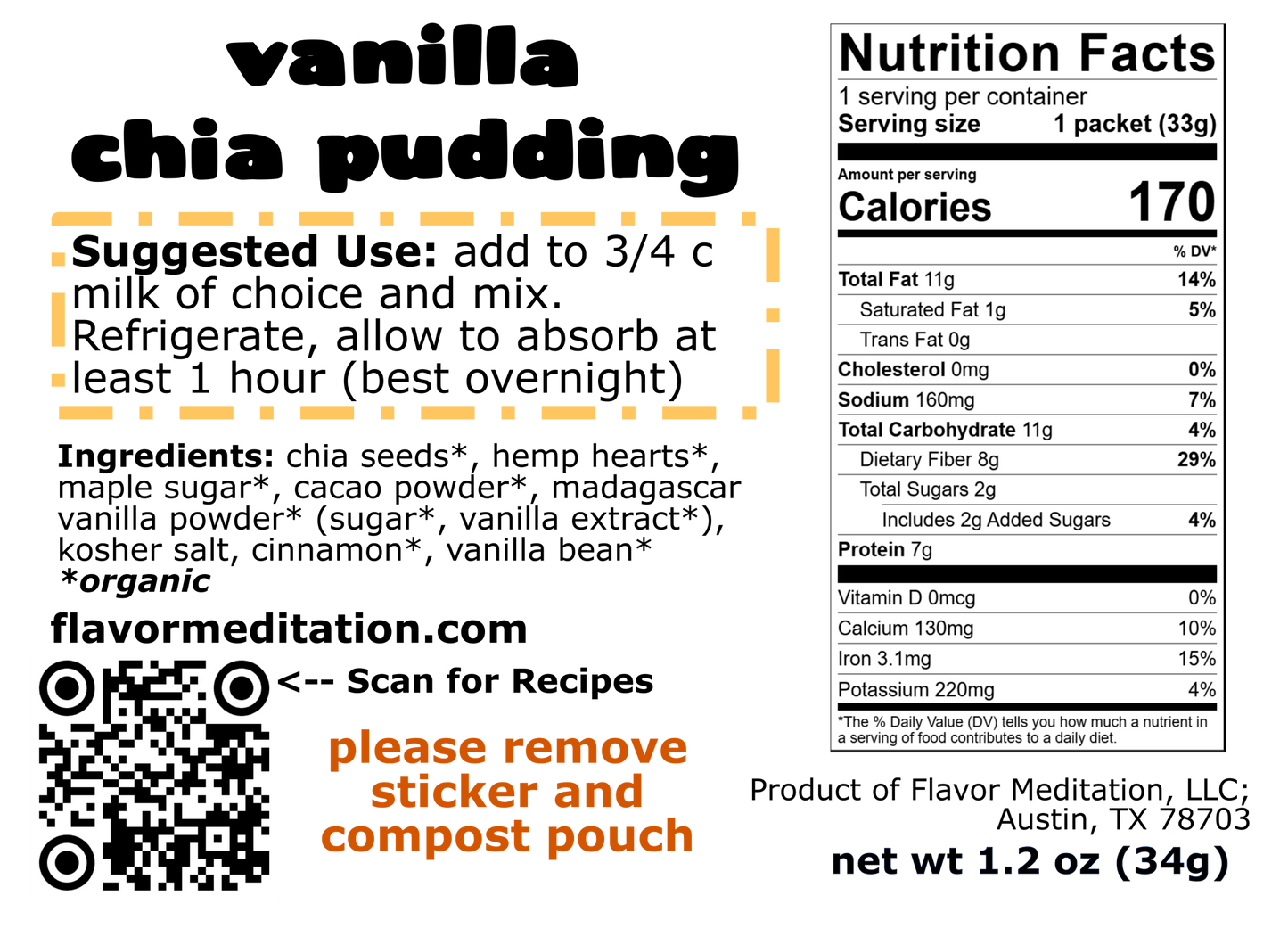 chia pudding - vanilla (3 pk)